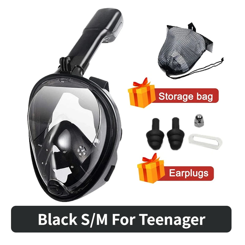 Underwater Scuba anti Fog Full Face Diving Mask Snorkeling Respiratory Masks Safe Waterproof Swimming Equipment for Adult Kids