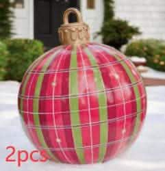 60CM Inflatable Christmas Ornament Ball - Giant PVC Decoration - Vezir