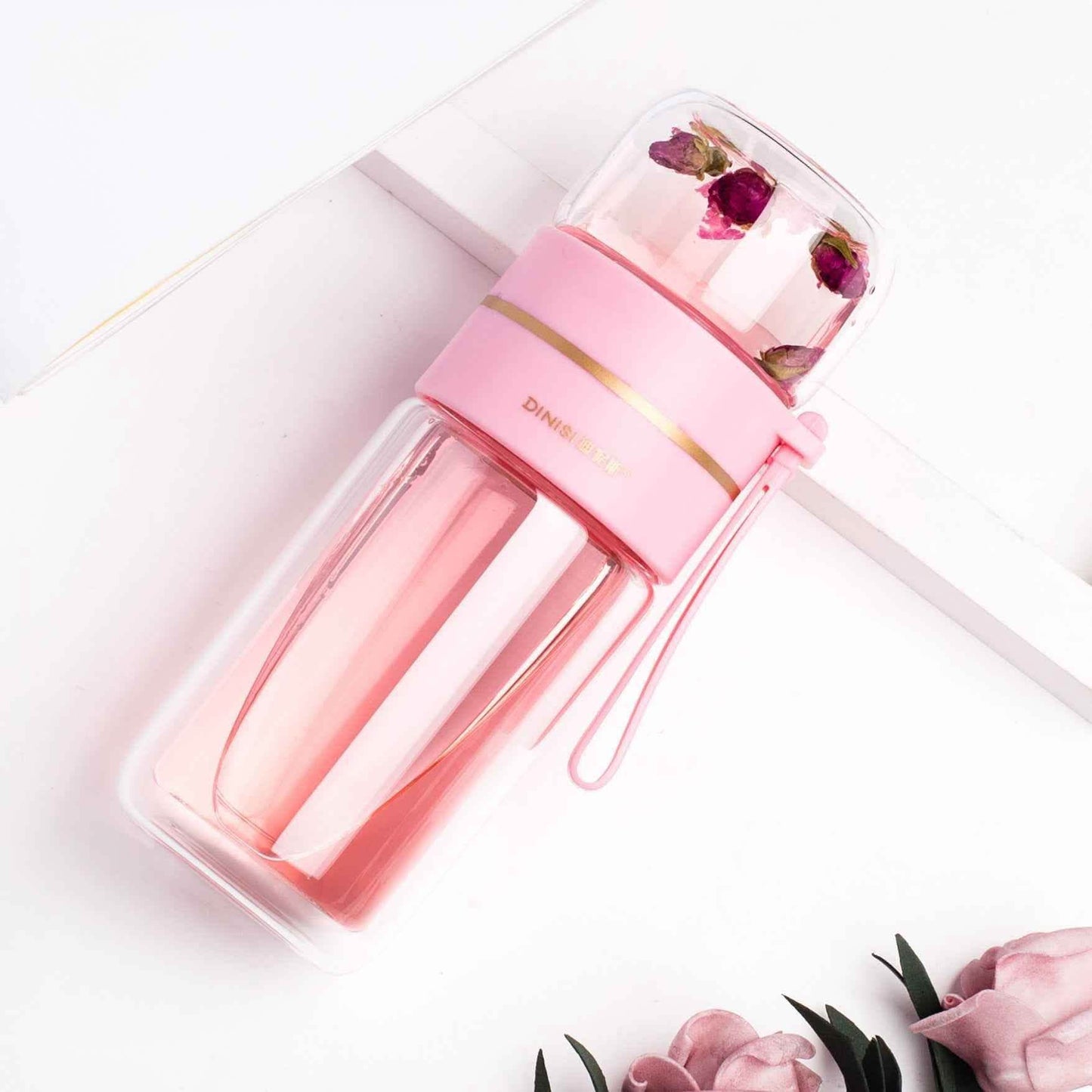 Glass Water Bottle - Tea Infuser Filter Double Wall Design - Vezir
