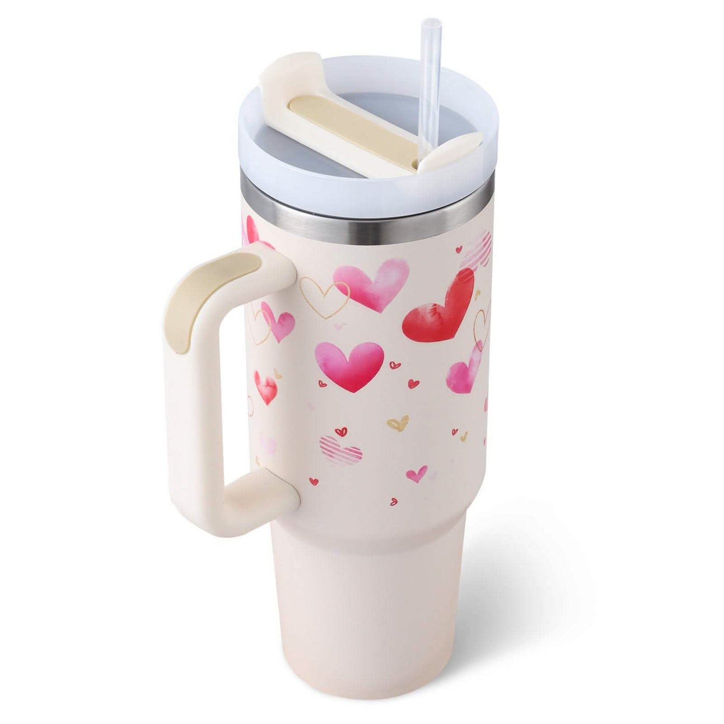 40oz Insulated Tumbler - Stainless Steel Travel Mug with Handle - Vezir