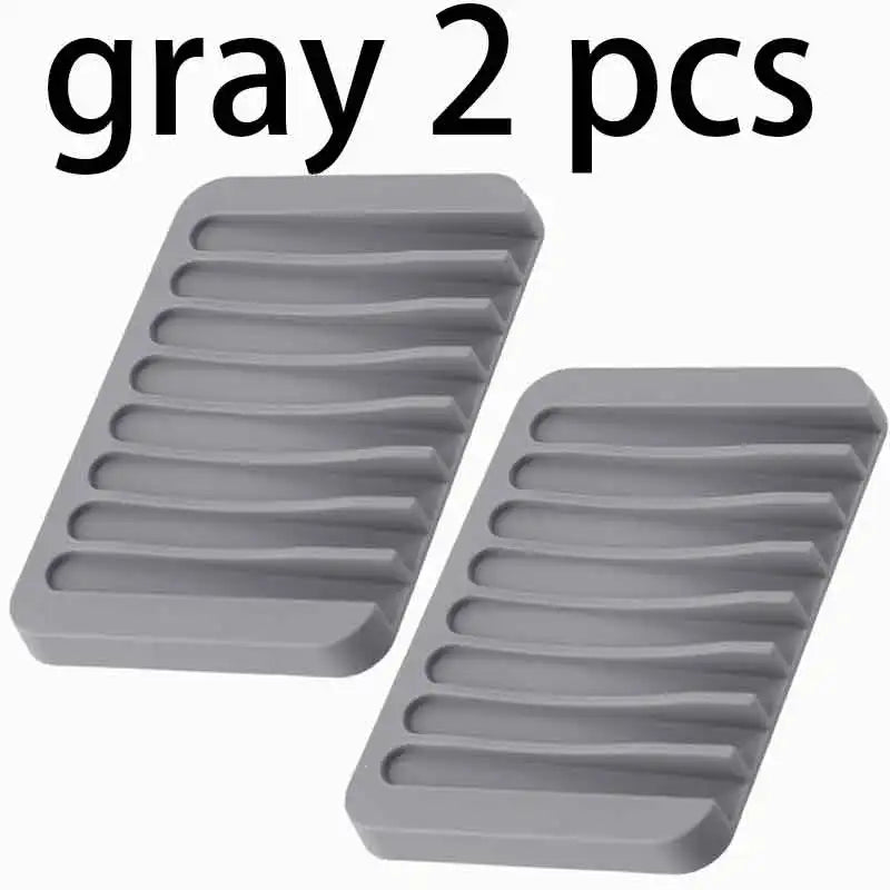 1/2 Pcs High Quality Silicone Self Draining Soap Dishes Innovative Soap Holder Saver Silicone Soap Holder anti Slip Pad