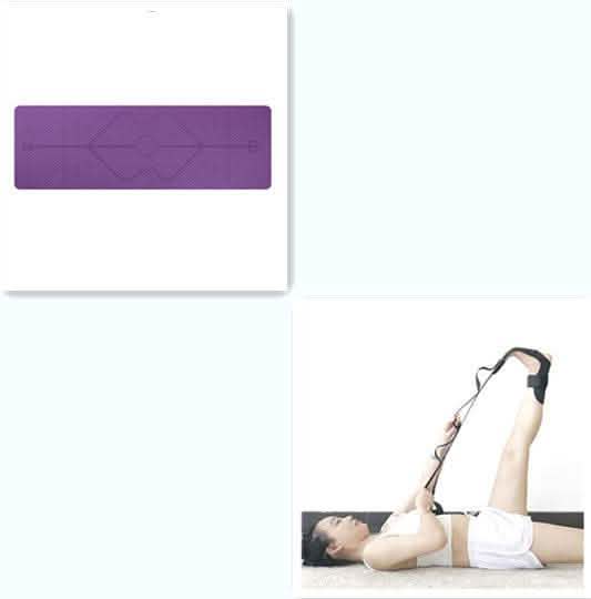 Non-Slip TPE Yoga Mat - Position Line Beginner Guide - Vezir