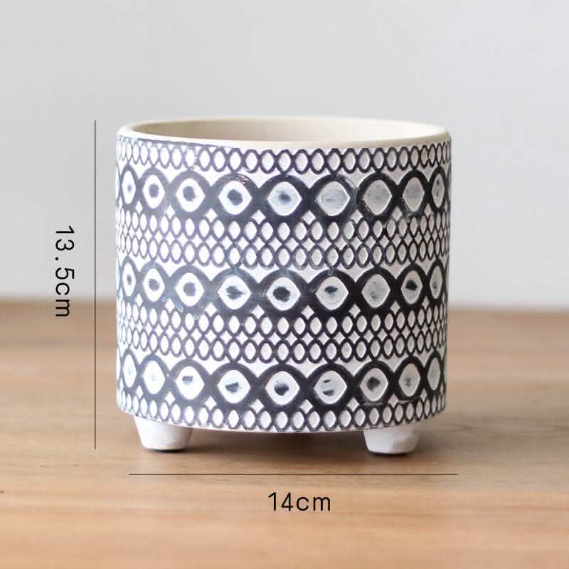 Nordic Ceramic Flower Pot - Garden Balcony Plant Container - Vezir