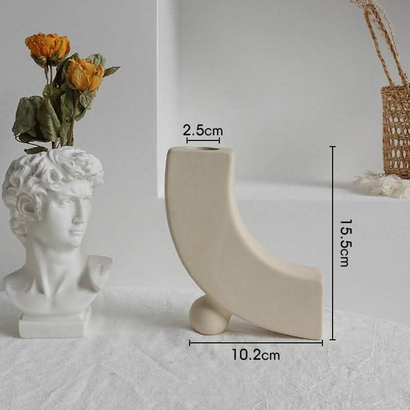 Simplicity Ceramic Vase - Dry Flower Arrangement Home Decor - Vezir