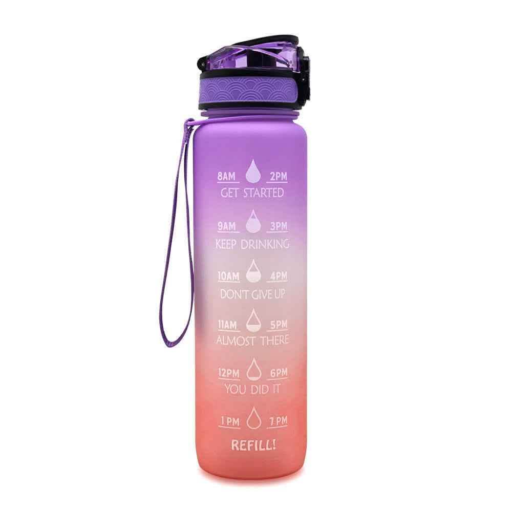 1L Tritan Water Bottle - Time Marker Motivational Sports Cup - Vezir