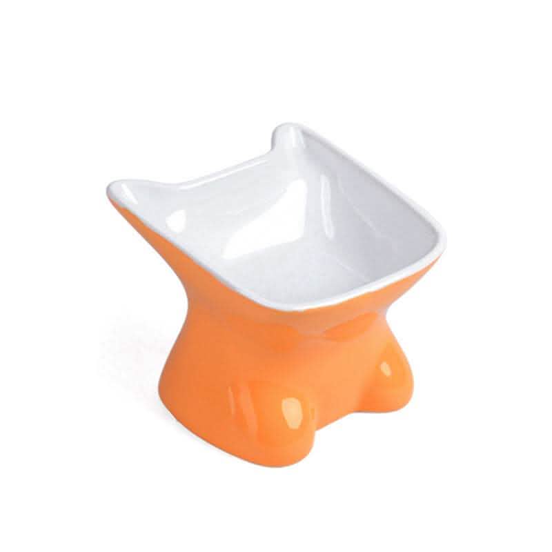 Ergonomic Pet Bowl - Oblique Mouth Ceramic Feeding Dish - Vezir