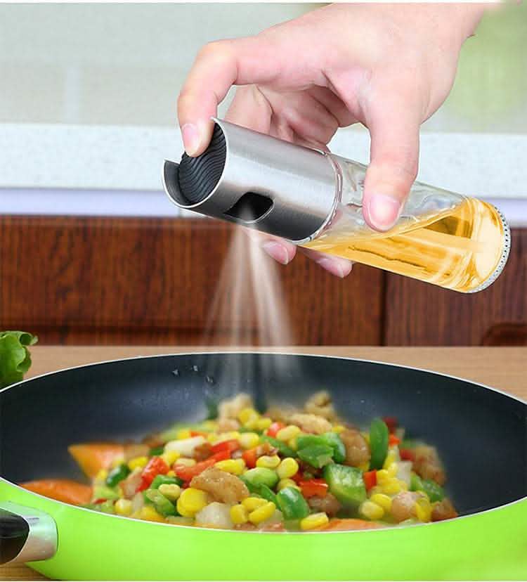 Oil Spray Bottle - Push Type Cooking Vinegar Sprayer Set - Vezir