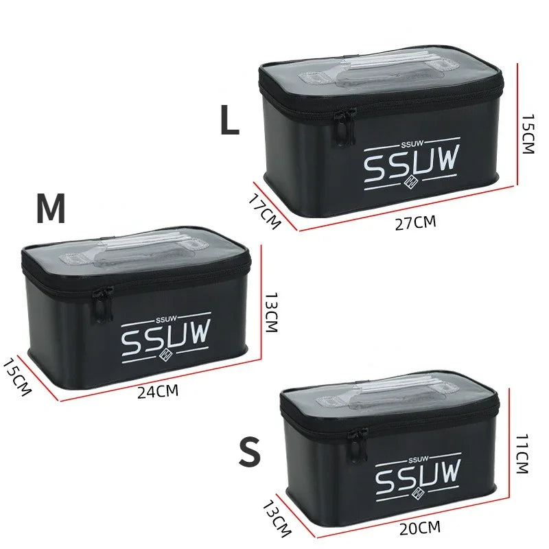 Portable EVA Fishing Tool Box, Fishing Accessory Organizer, Live Bait Storage Container, 3L/5L/7L Large Capacity Water Container