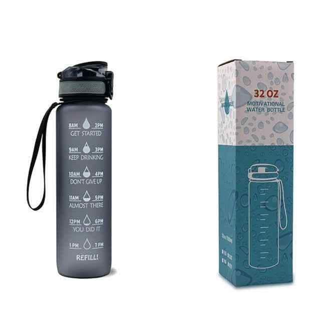1L Tritan Water Bottle - Time Marker Motivational Sports Cup - Vezir