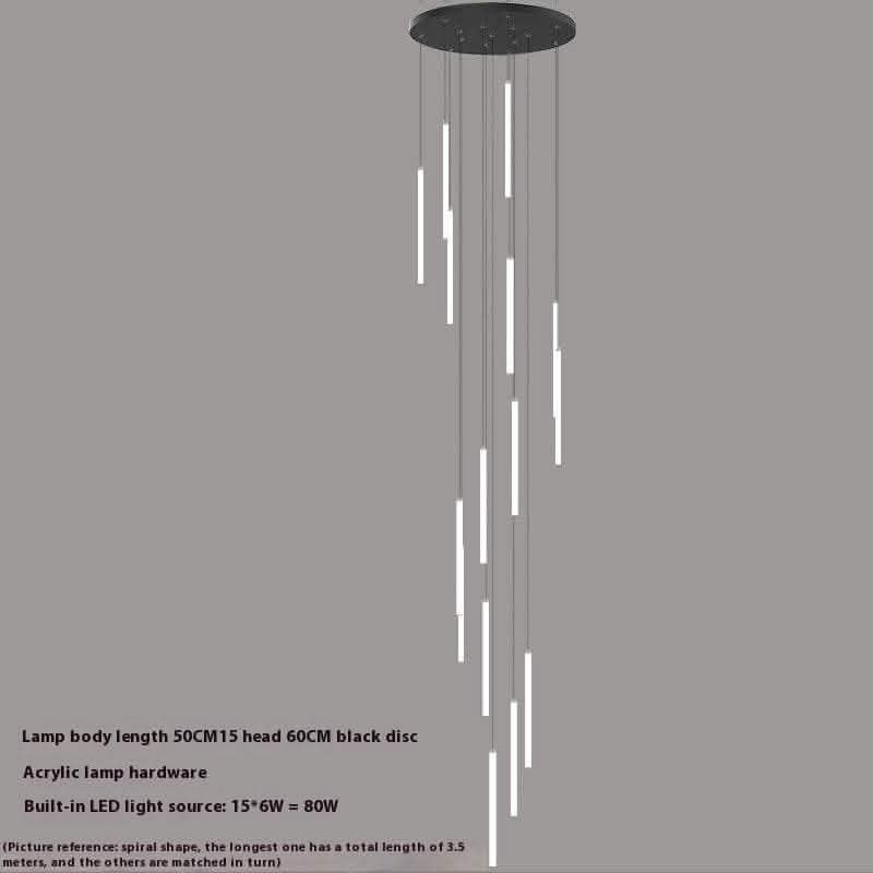 Spiral Staircase Chandelier - Modern Duplex High-Rise Lighting - Vezir