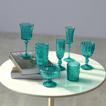 7Pcs 1:6 Dollhouse Miniature Water Cup Wine Glass Champagne Glass Cup Kitchen Decor Doll House Accessories