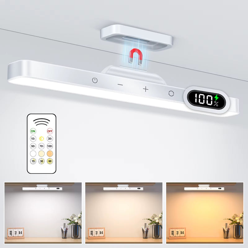 WILLED 5W Dimmable Night Light 3 Colors Adjustable Makeup Light with 2500Mah Rechargeable under Cabinet for Closet Bedside Desk White Remote Light