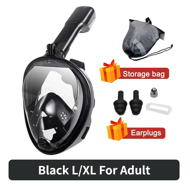 Underwater Scuba anti Fog Full Face Diving Mask Snorkeling Respiratory Masks Safe Waterproof Swimming Equipment for Adult Kids
