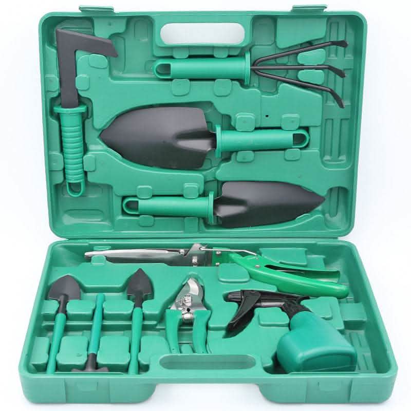 10-Piece Gardening Tool Set - Iron Head Plastic Handle Kit - Vezir