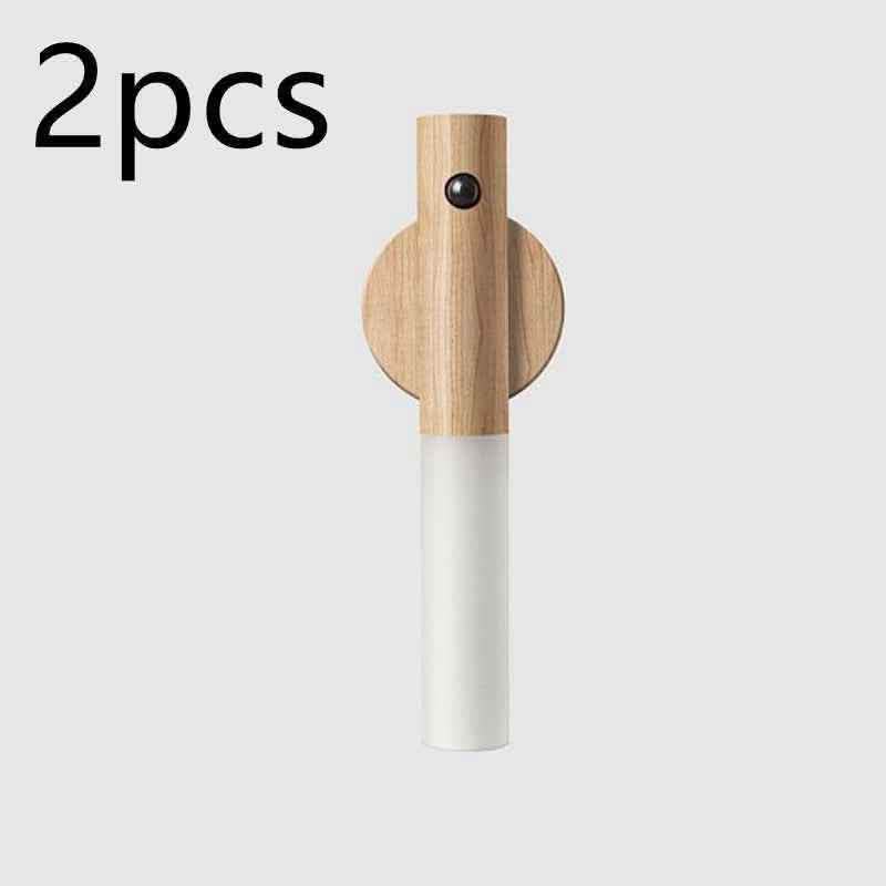 Magnetic LED Motion Light - Premium Wireless Wood Design - Vezir