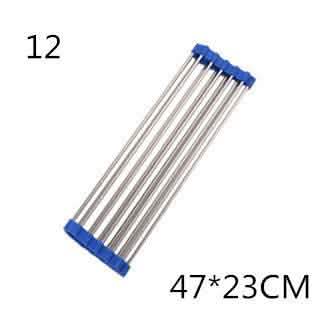Folding Kitchen Drain Rack - Stainless Steel Sink Organizer - Vezir