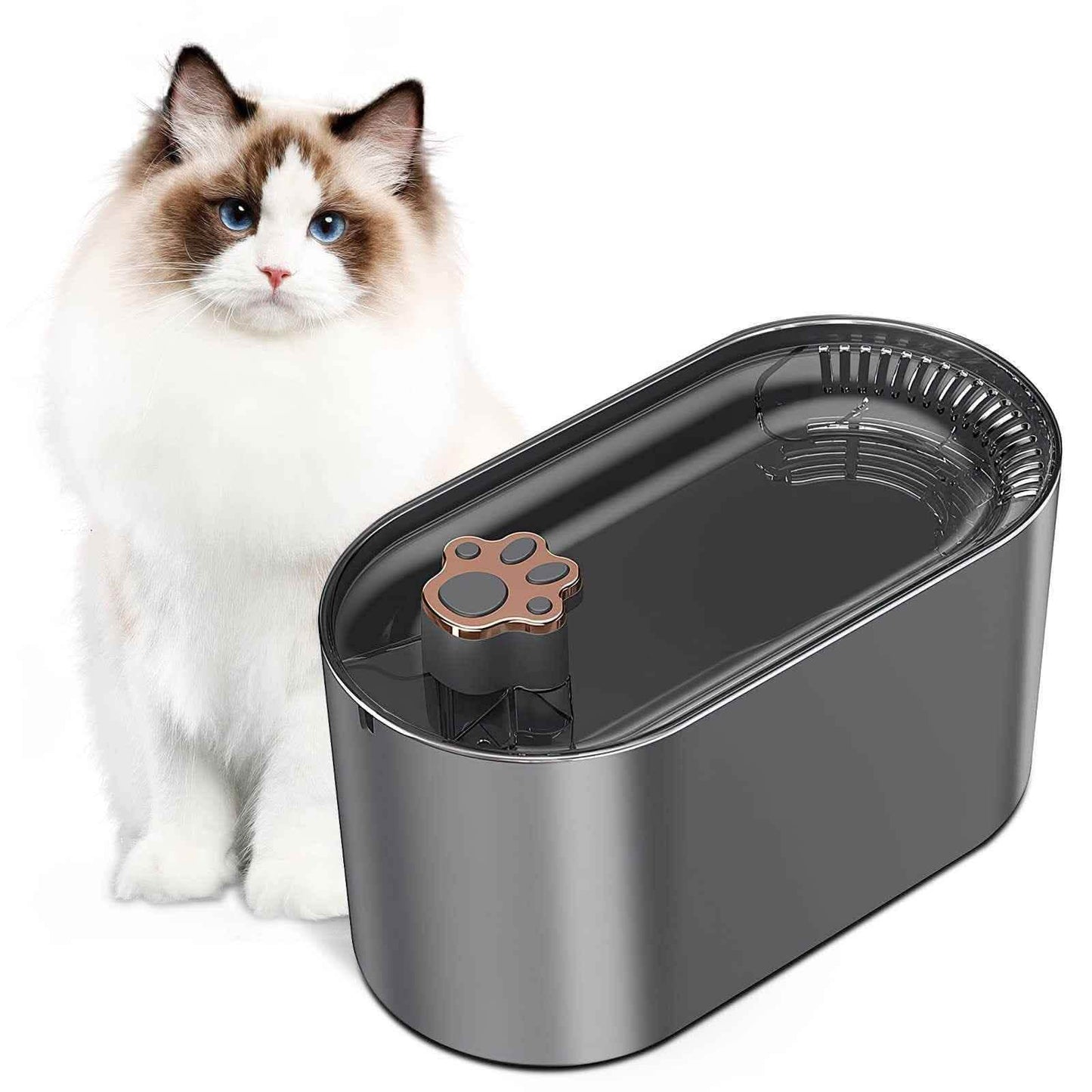Elite 3L Cat Water Fountain - Ultra-Quiet LED Smart Dispenser - Vezir