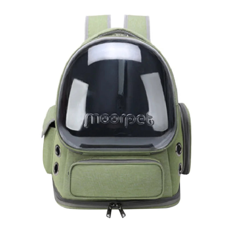 Transparent Pet Cat Carrier Bag Outdoor Travel Backpack for Cats Small Dogs Breathable Cat Carrying Bag Pet Supplies Green
