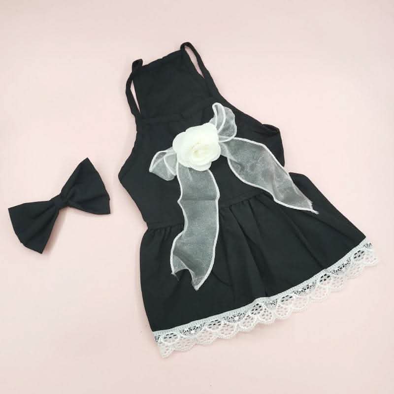 Spring Summer Dog Dress - Cotton Floral Pet Clothing - Vezir