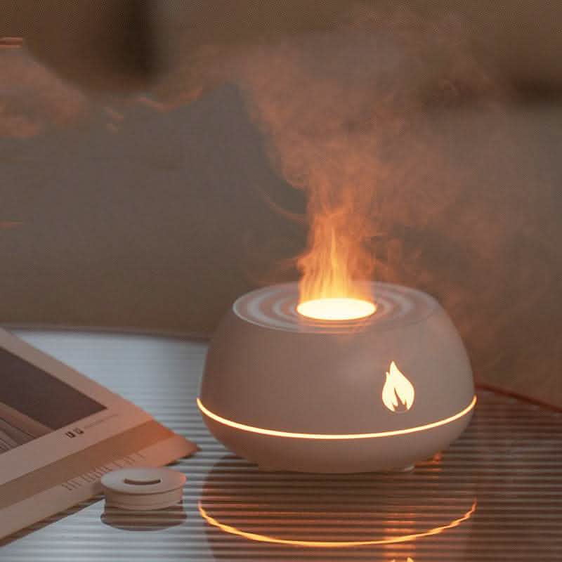Flame Humidifier Diffuser - 7 Colors LED Aromatherapy 130ML - Vezir