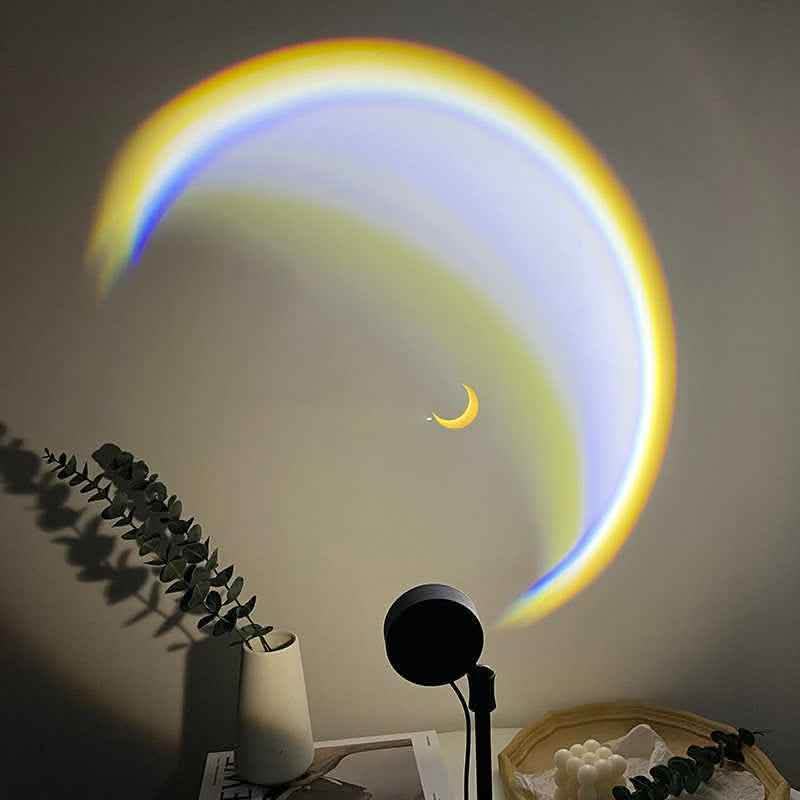 Elite USB Moon Lamp - Rainbow LED Sunset Projector System - Vezir