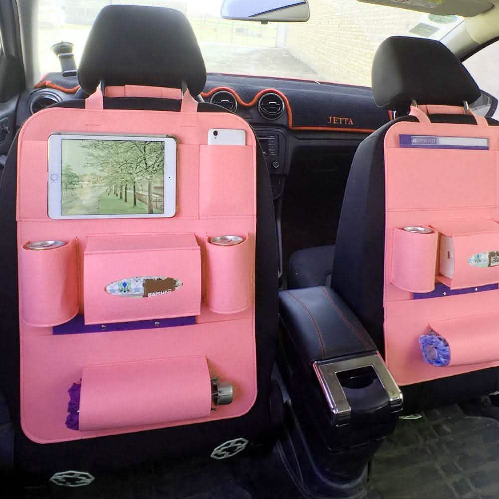 Car Backseat Organizer - Wool Felt Multi-Pocket Storage Bag - Vezir
