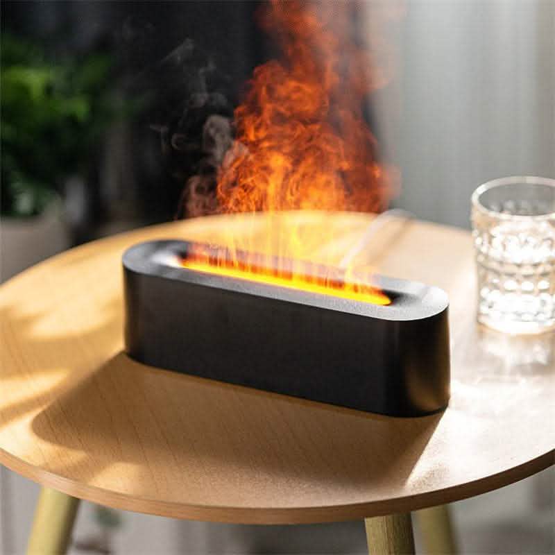 Realistic Fire Flame Diffuser - LED Essential Oil Humidifier - Vezir