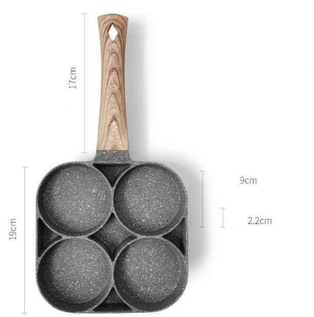 4-Hole Breakfast Pan - Multi-Function Non-Stick Egg Maker - Vezir