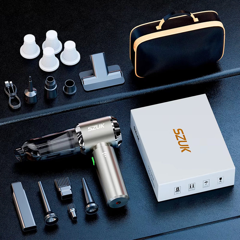 C012MAX Car Vacuum Cleaner Strong Suction Cleaning Mini Machine Wireless Portable Handhled Blower Machine Home Appliances Max Silver 4Hapa Bag