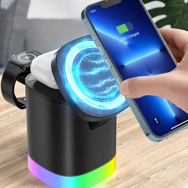 3-in-1 Wireless Charging Station - Magnetic Fast Charger RGB - Vezir