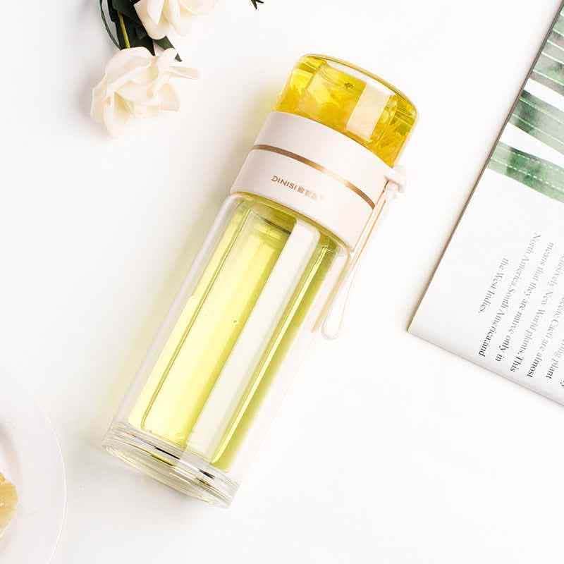 Glass Water Bottle - Tea Infuser Filter Double Wall Design - Vezir