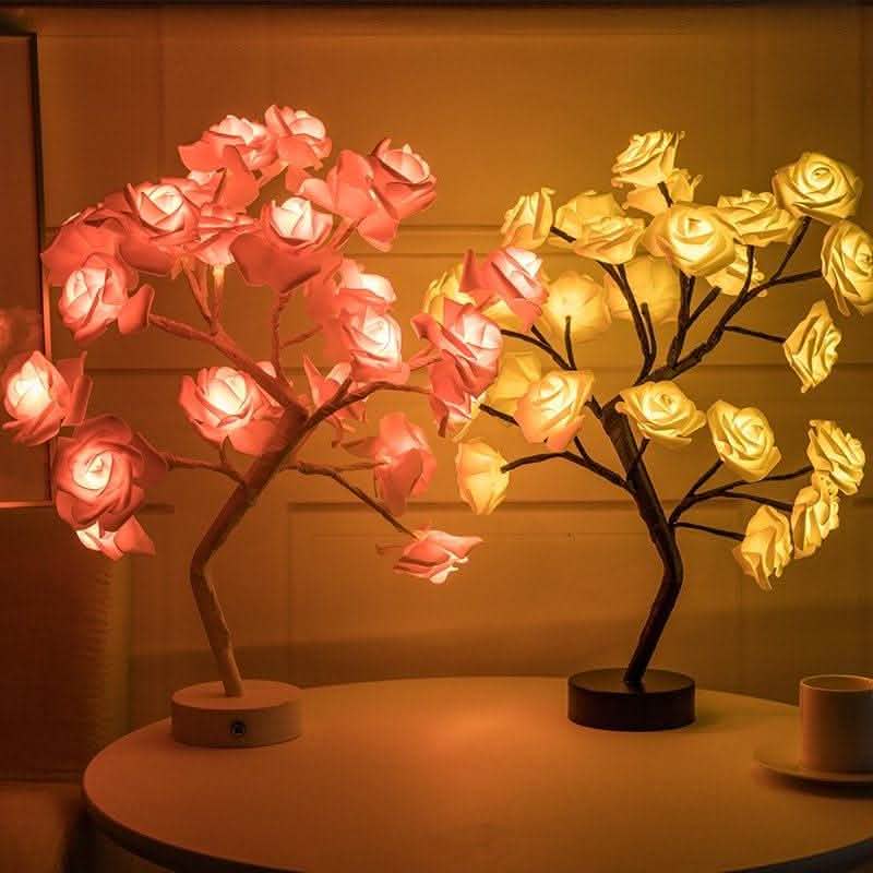 Rose Flower LED Lamp - USB Battery Bonsai Tree Night Light - Vezir