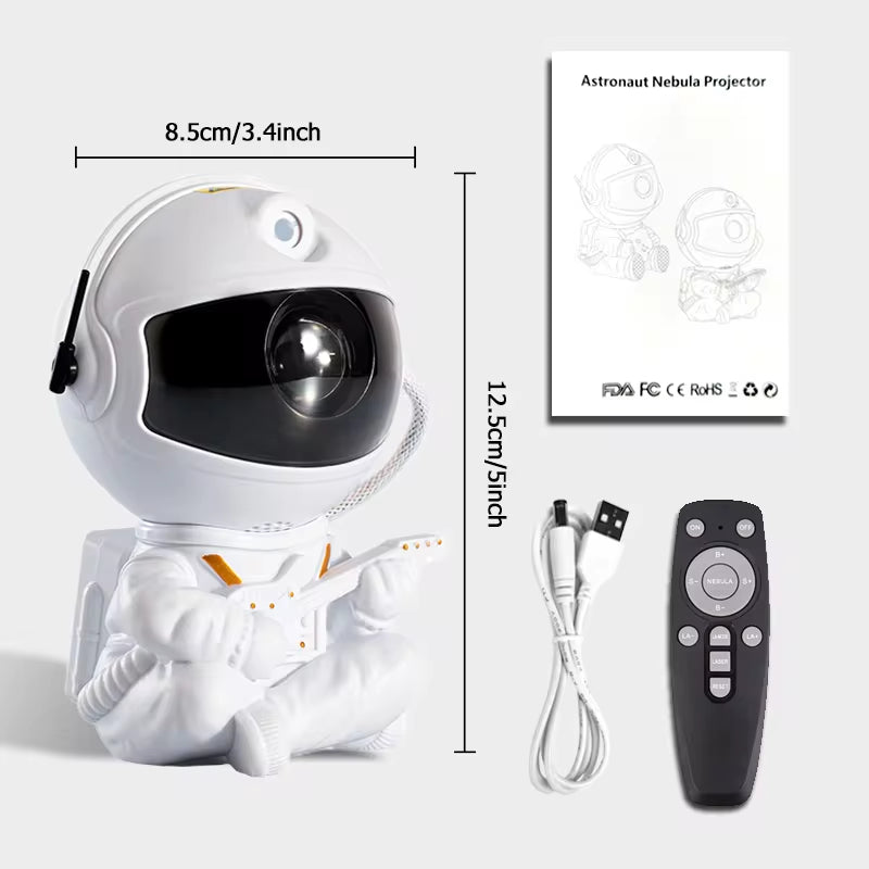 Star Projector Galaxy Night Light Astronaut Space Projector Starry Nebula Ceiling LED Lamp for Bedroom Home Decorative Kids Gift White B