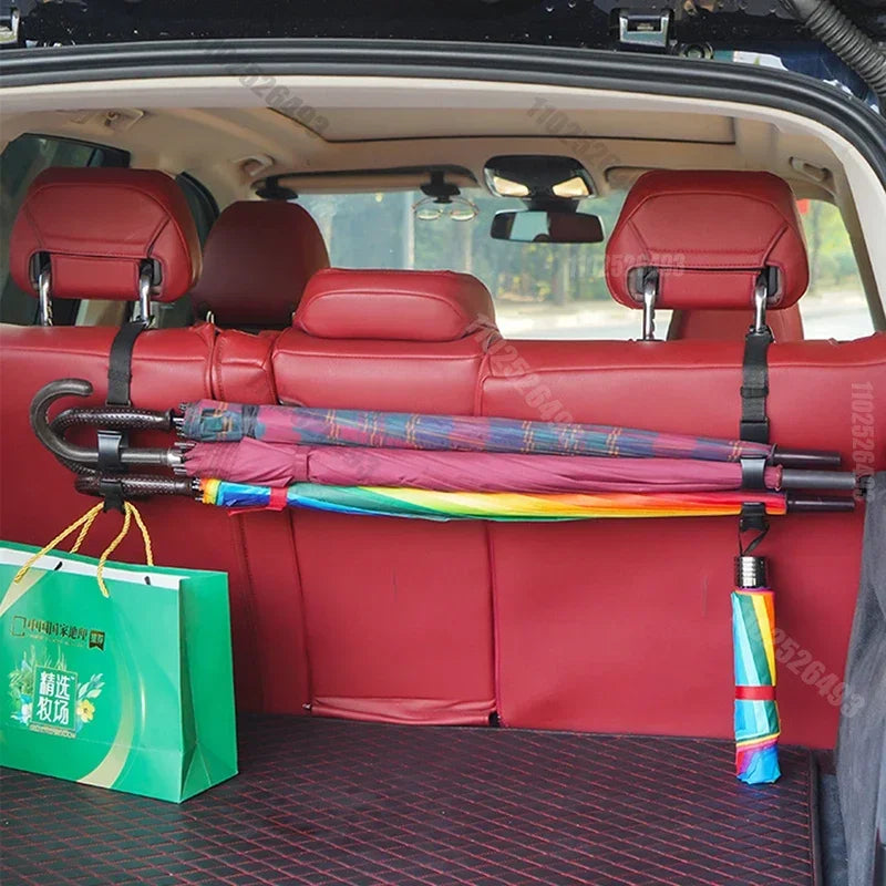 2Pcs Car Trunk Storage Hook for Bag Umbrella Fishing Rod Holder Universal Seat Back Organizer Bracket Interior Stowing Tidying