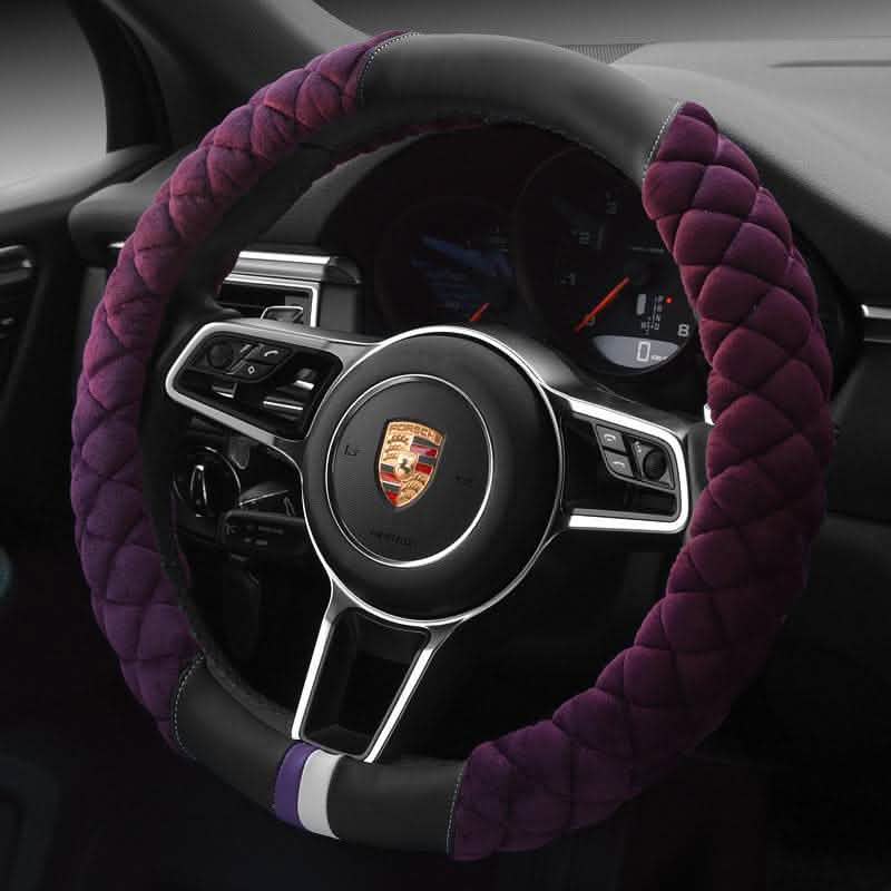 Plush Steering Wheel Cover - 38cm Winter Car Protection - Vezir