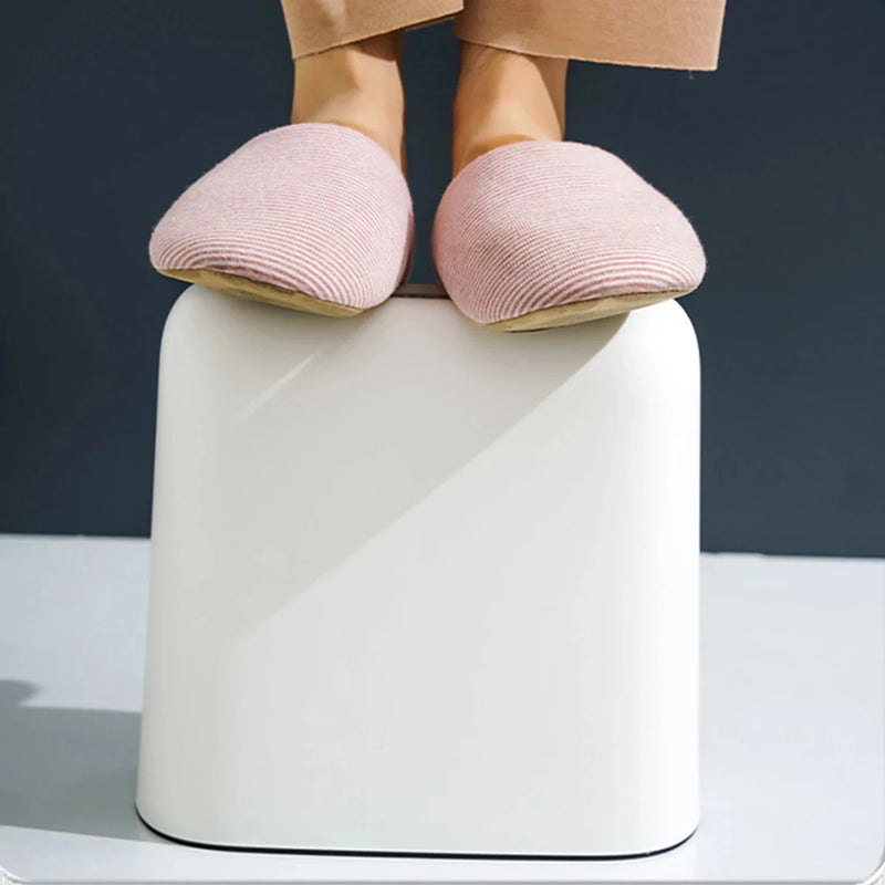 Bathroom Narrow Shape Trash Can Toilet Side Garbage Can with Lid Kitchen Odorproof Trash Bin Covered Trash Can Wastepaper Basket
