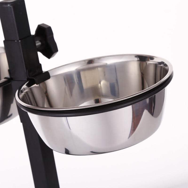 Adjustable Height Dog Bowl - Stainless Steel Elevated Feeder - Vezir