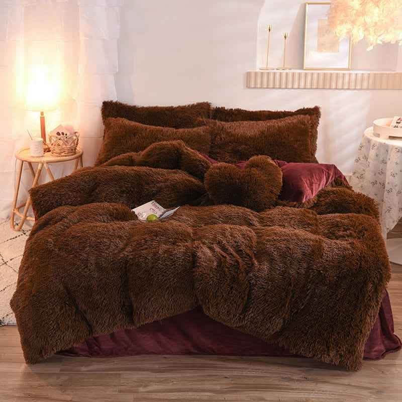 Luxury Fleece Duvet Cover Set - Winter Warm Bedding Queen King - Vezir