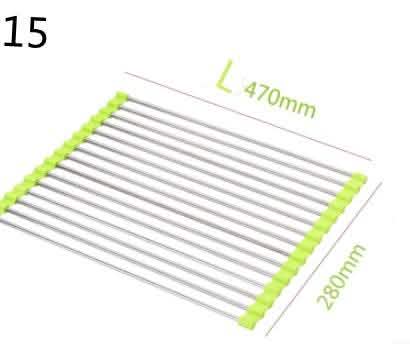 Folding Kitchen Drain Rack - Stainless Steel Sink Organizer - Vezir