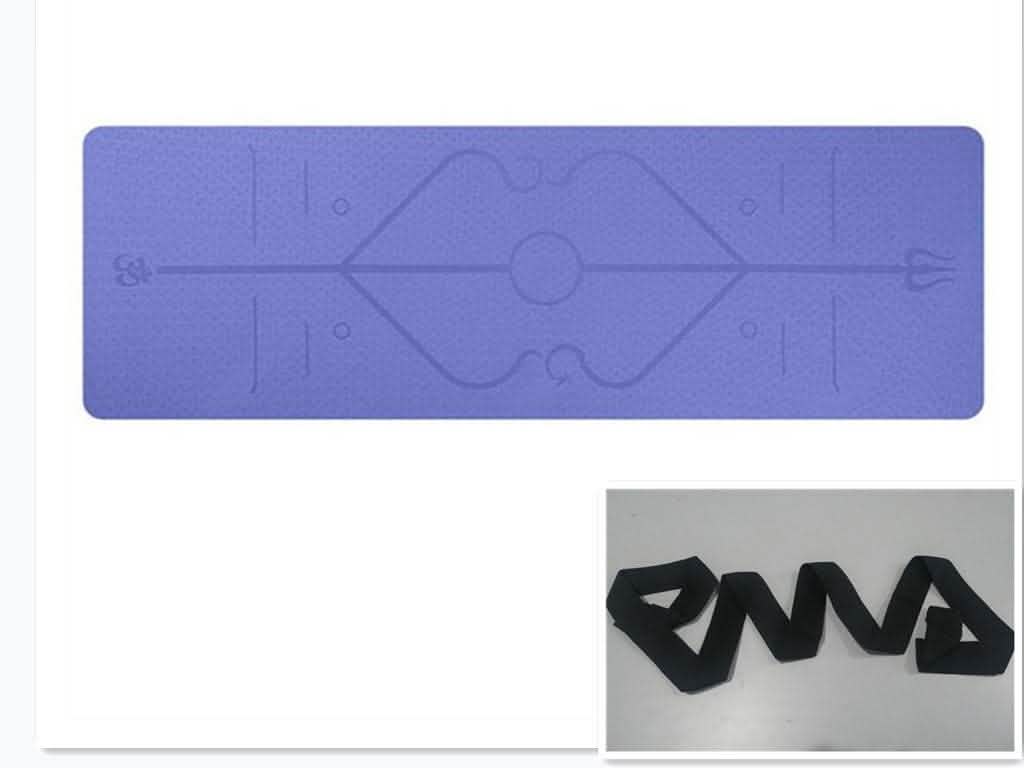 Non-Slip TPE Yoga Mat - Position Line Beginner Guide - Vezir