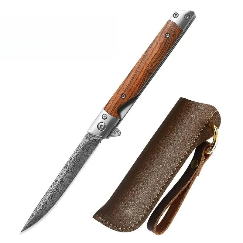 High Quality Fruit Knife Portable Pattern Steel Offce Knife Hand High Hardness Blade Meat Knife with Cover Knife Steak