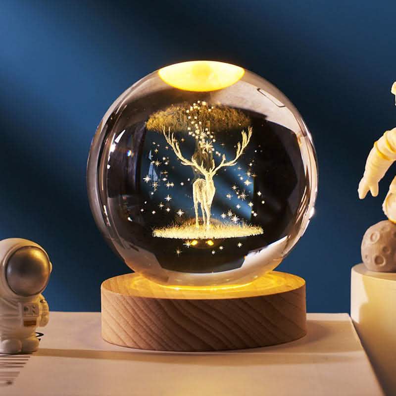 Starry Sky Crystal Ball Lamp - Moon Projection Night Light - Vezir