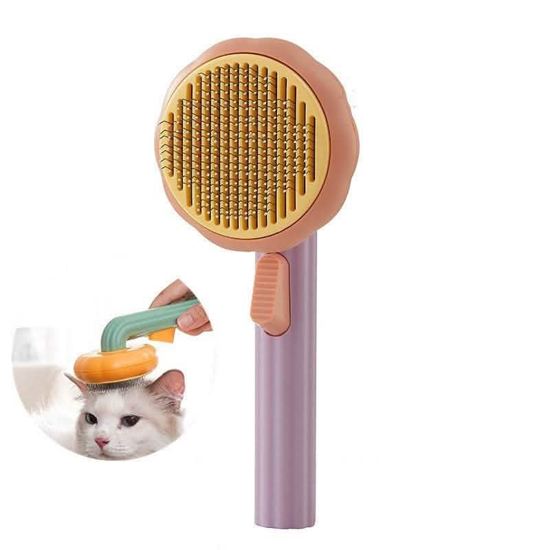 Self-Cleaning Pet Cat Brush - Steel Wire Hair Removal Comb - Vezir