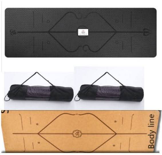 Non-Slip TPE Yoga Mat - Position Line Beginner Guide - Vezir