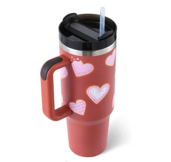 40oz Insulated Tumbler - Stainless Steel Travel Mug with Handle - Vezir