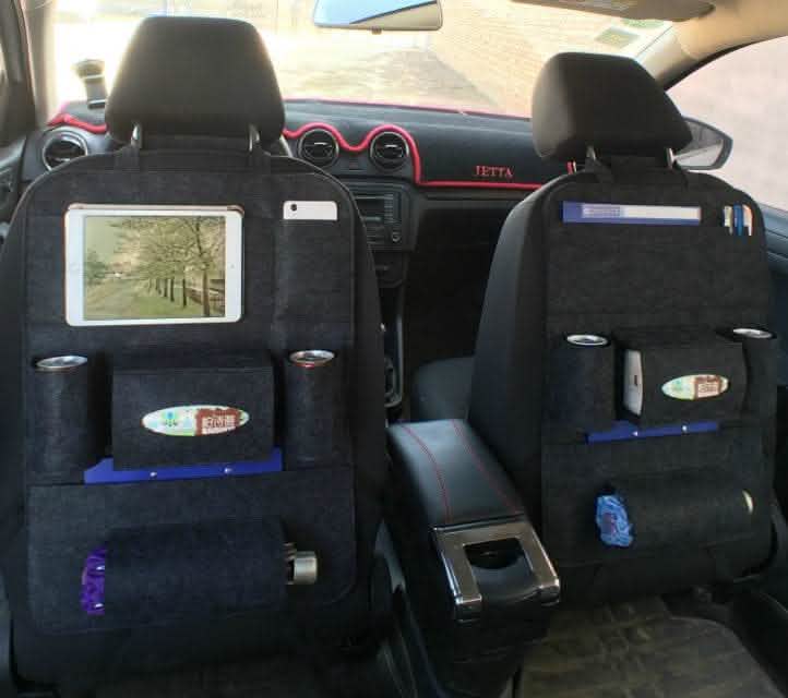 Car Backseat Organizer - Wool Felt Multi-Pocket Storage Bag - Vezir