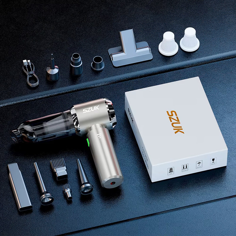 C012MAX Car Vacuum Cleaner Strong Suction Cleaning Mini Machine Wireless Portable Handhled Blower Machine Home Appliances Max Silver 2Hapa