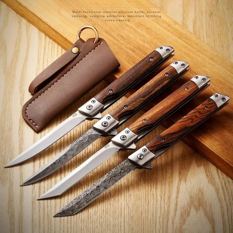 High Quality Fruit Knife Portable Pattern Steel Offce Knife Hand High Hardness Blade Meat Knife with Cover Knife Steak
