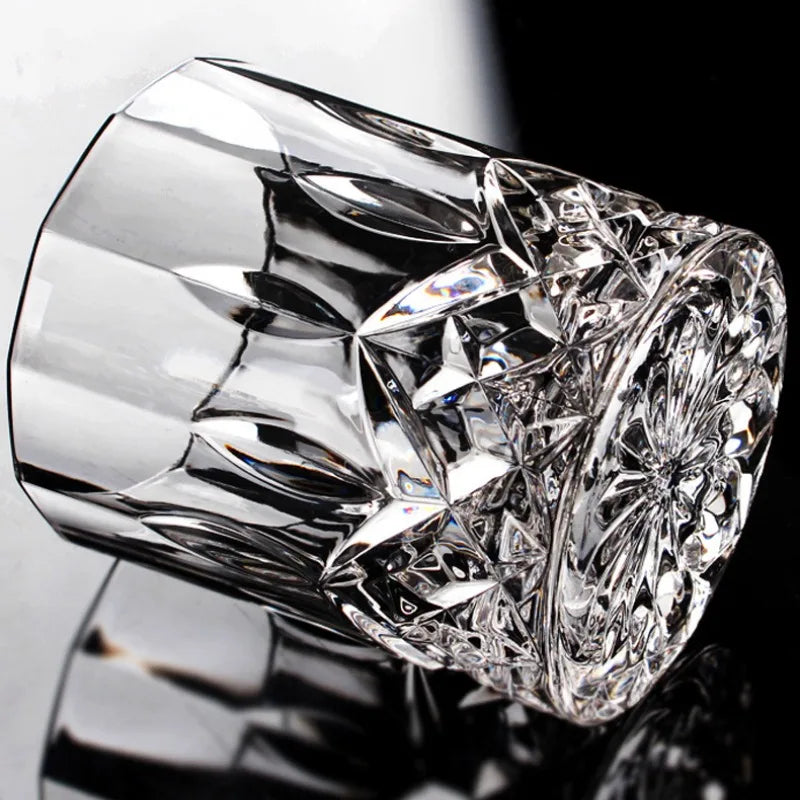 6Pcs/4Pcs/2Pcs/1Pcs Whiskey Cup Crystal Glass 230Ml Wine Cup Transparent Drinkware for Bar/Home Spirit Cups Embossed Water Cup