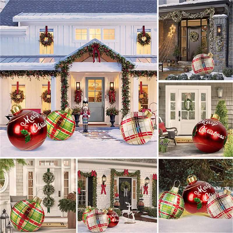 60CM Inflatable Christmas Ornament Ball - Giant PVC Decoration - Vezir